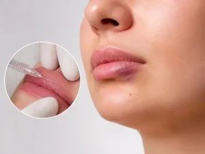 کبودی بعد از تزریق ژل لب در ناحیه لبها